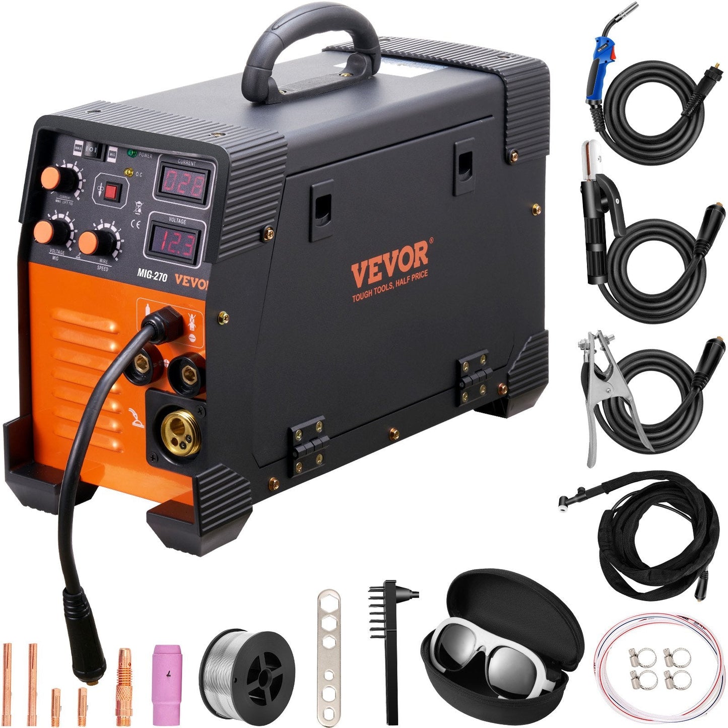 3-in-1 MIG-270 Welding Machine with Digital Display & Built-in Protection