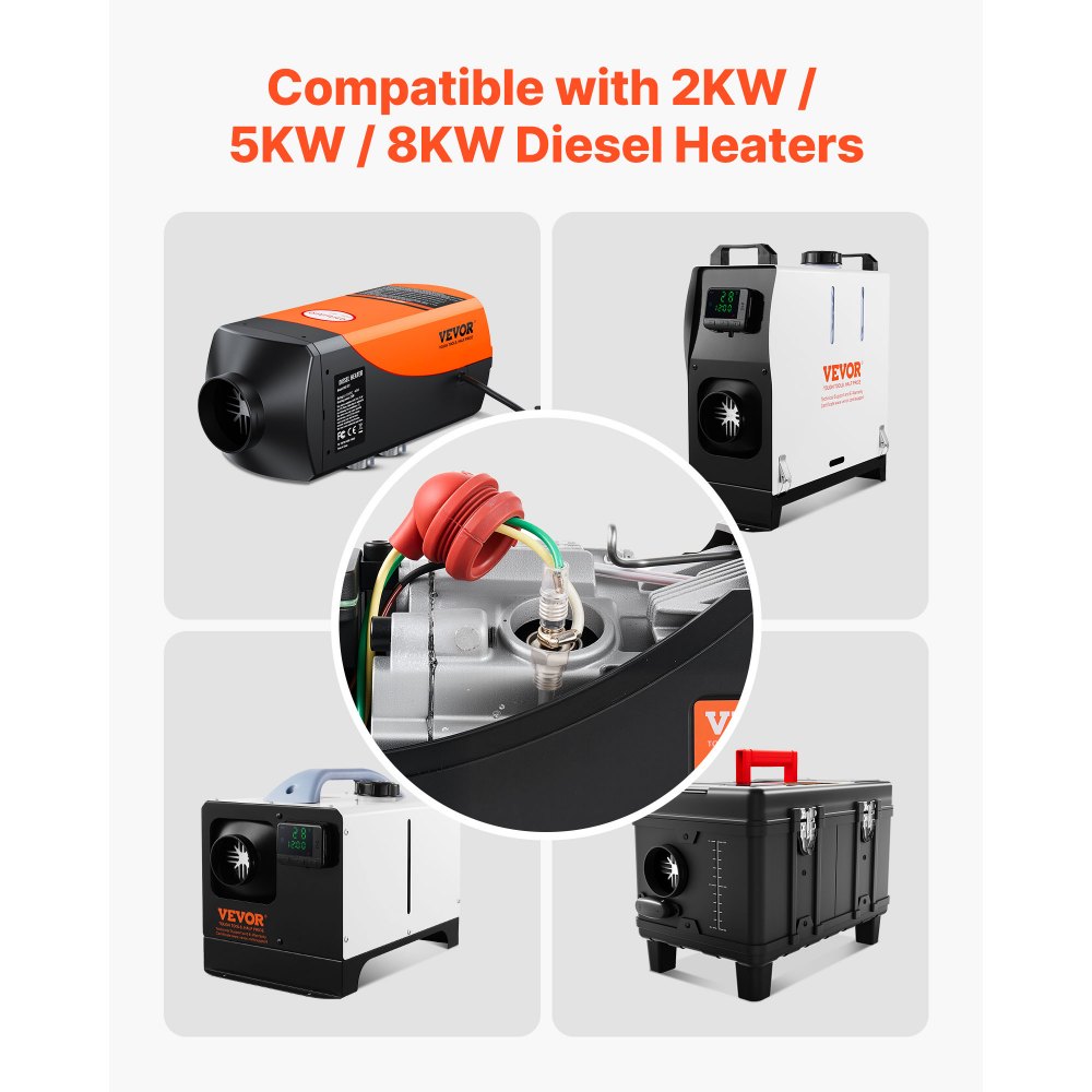 8V Glow Plug Repair Kit, Glow Plug Heater Repair Parking Heater Maintenance Kit with Atomization Mesh, Compatible with 2KW 5KW 8KW Diesel Air Heaters Models, Diesel Heaters Parts for Car Truck