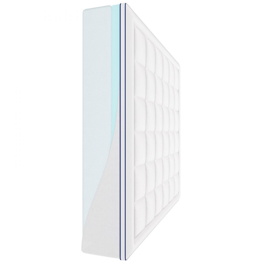 VEVOR Mattress Topper Premium Memory Foam Fiber Fill King 101.6 mm Thickness
