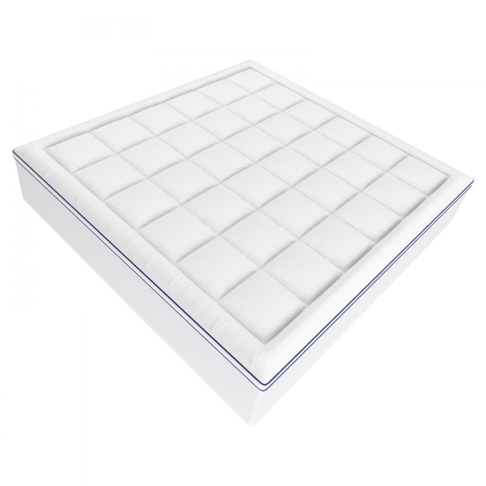 VEVOR Mattress Topper Premium Memory Foam Fiber Fill King 101.6 mm Thickness