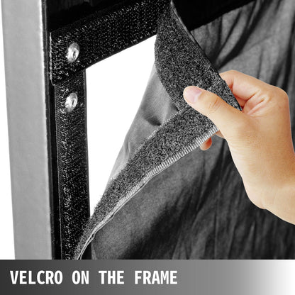 Adjustable DJ Booth Table with Foldable Panels and Scrim, 51x101.5x115 cm