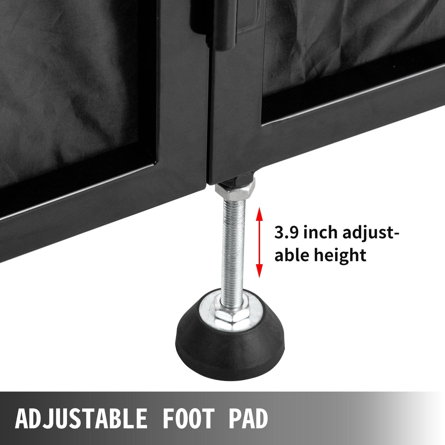 Adjustable DJ Booth Table with Foldable Panels and Scrim, 51x101.5x115 cm