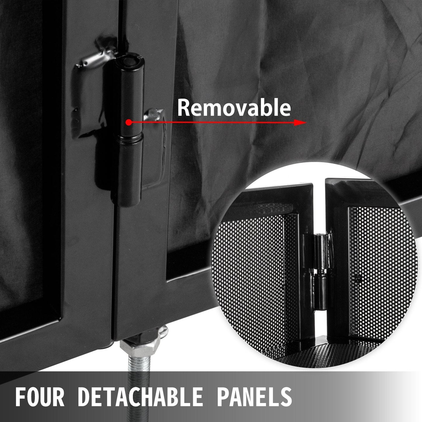 Adjustable DJ Booth Table with Foldable Panels and Scrim, 51x101.5x115 cm