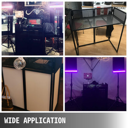 VEVOR DJ Facade Table 20x40x45 Inches, DJ Booth Flat Table Top 20x40 Inch, Adjustable