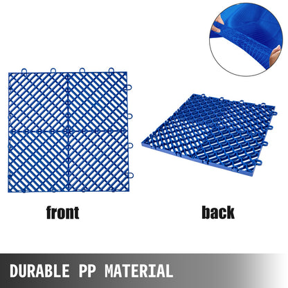 VEVOR Rubber Tiles Interlocking 25 PCS Blue, Drainage Tiles 12x12x0.5 Inches, Deck