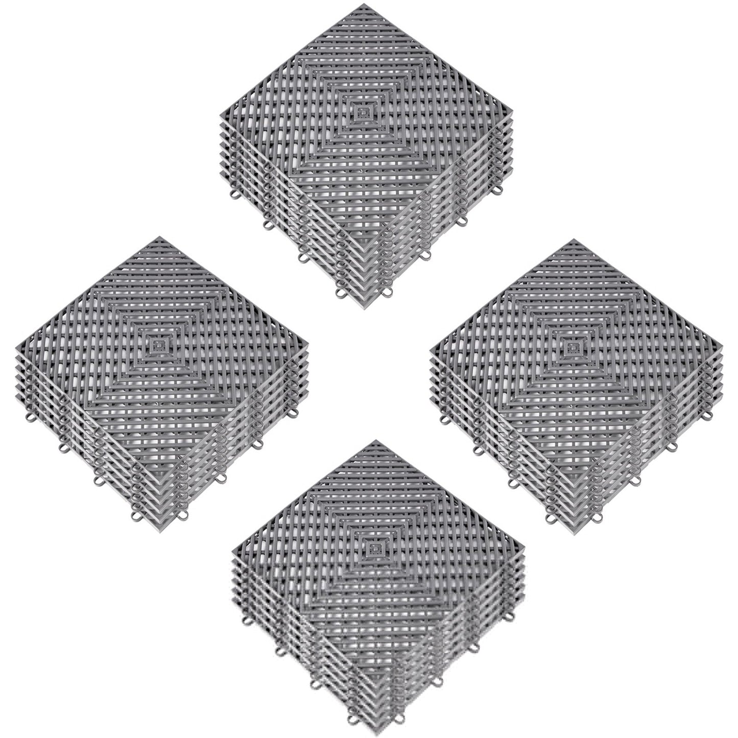 VEVOR Tiles Interlocking 25 PCS Gray, Drainage Tiles 12x12x0.5 Inches, Deck Tiles