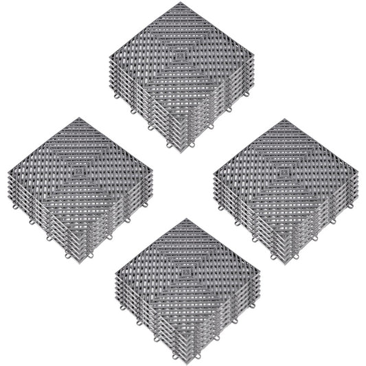VEVOR Tiles Interlocking 25 PCS Gray, Drainage Tiles 12x12x0.5 Inches, Deck Tiles