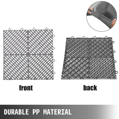 VEVOR Tiles Interlocking 25 PCS Gray, Drainage Tiles 12x12x0.5 Inches, Deck Tiles