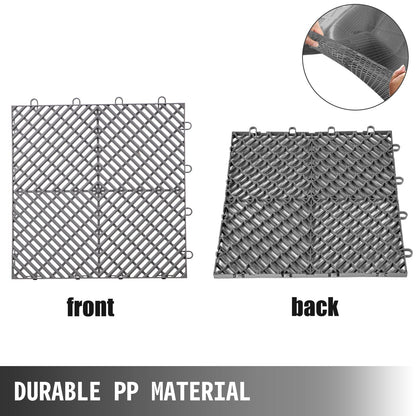 Gray Interlocking Deck Tiles, 25 PCS, 30.5x30.5x1.2 cm, Anti-Slip & Durable