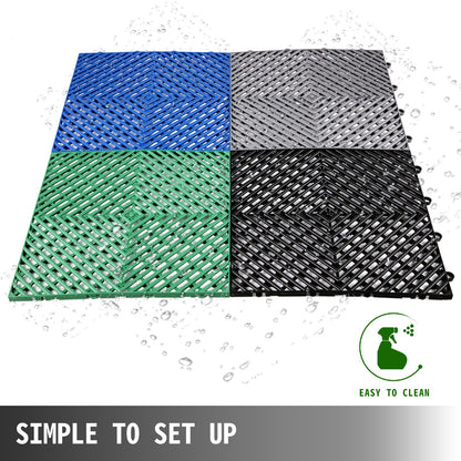 VEVOR Tiles Interlocking 25 PCS Gray, Drainage Tiles 12x12x0.5 Inches, Deck Tiles
