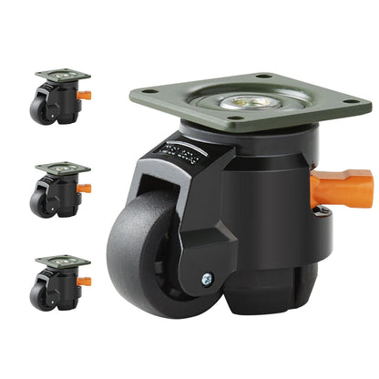 Heavy-Duty Adjustable Leveling Casters, 500 kg Capacity, Set of 4, 0.05 m Wheels