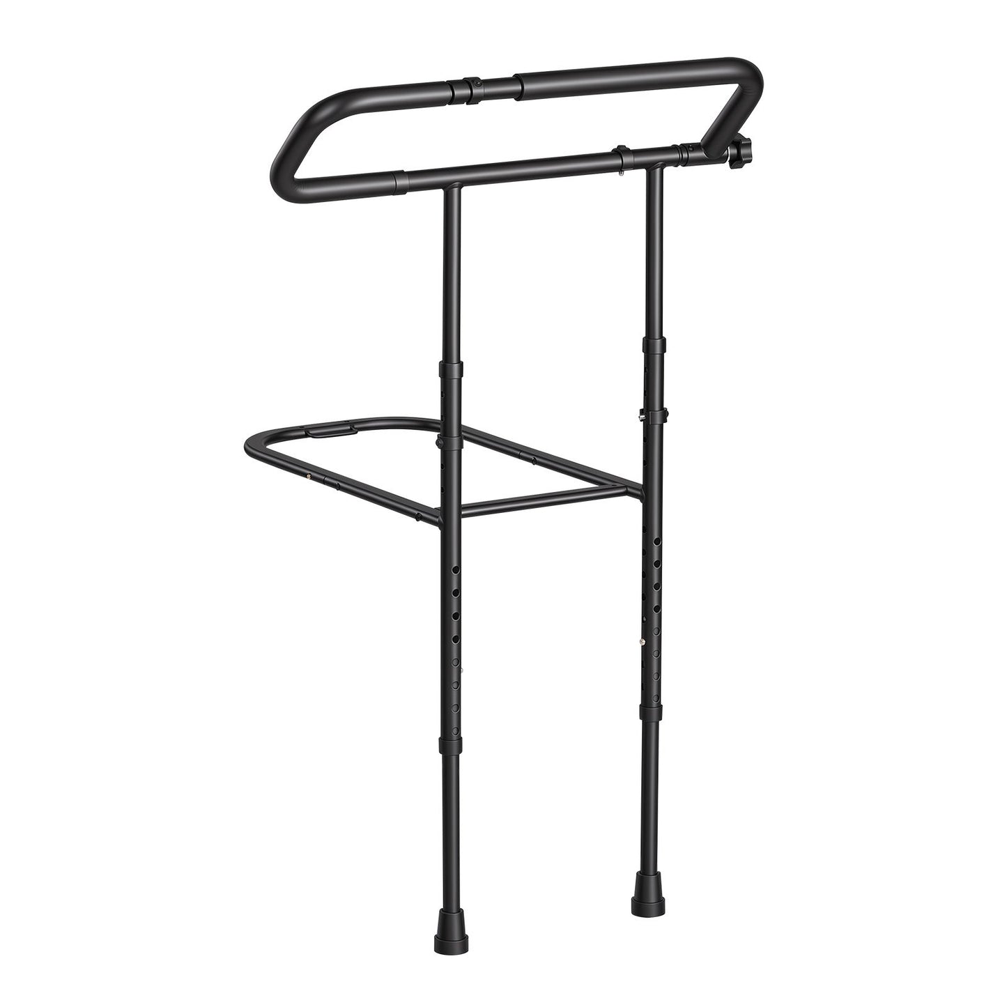 Bed Rails for Elderly Adults Folding Bed Side Rail with Floor Support, Length & Height Adjustable, High-Strength Steel Bedside Assist Cane, Fits King Queen Full Twin Bed, 136kg Strong Capacity