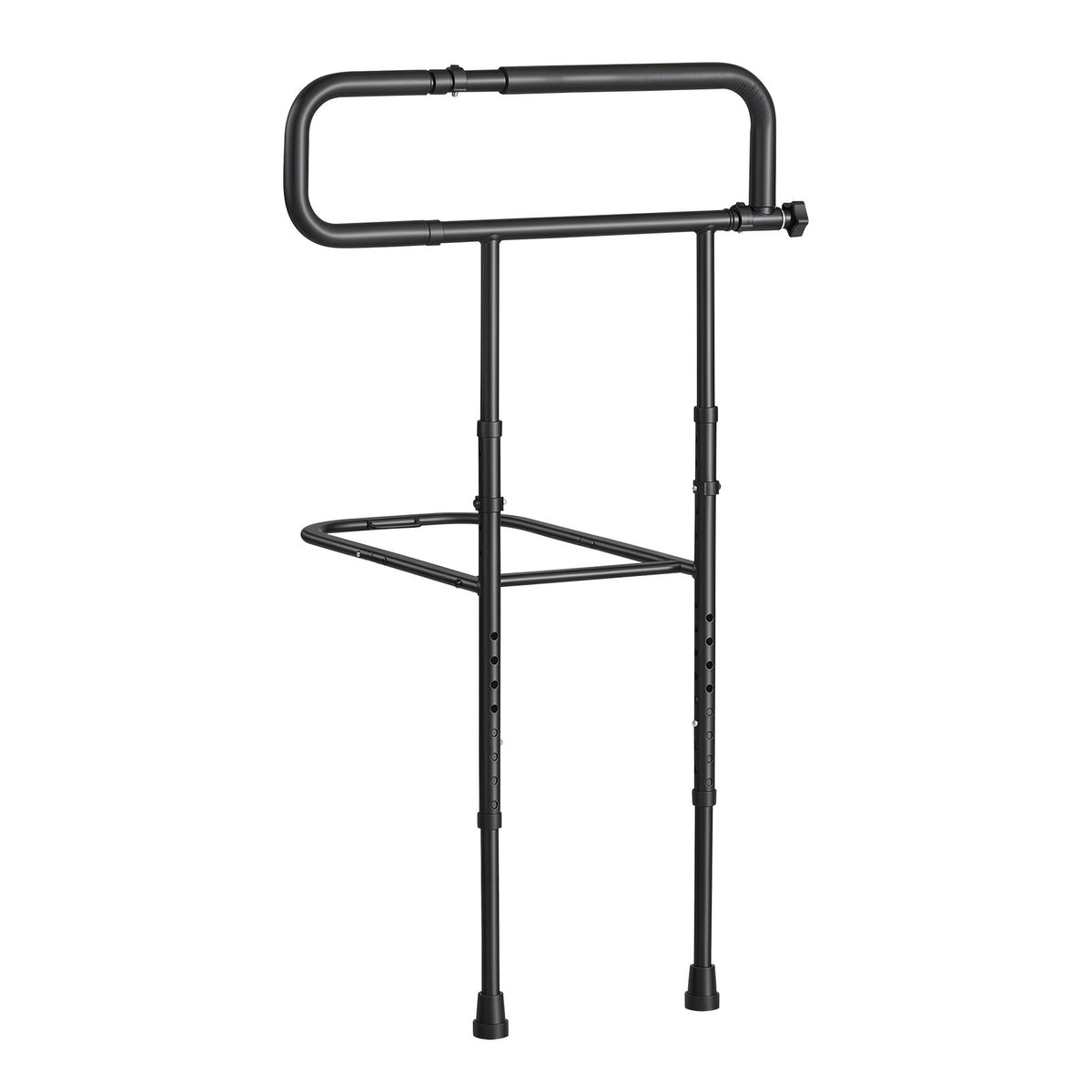 Bed Rails for Elderly Adults Folding Bed Side Rail with Floor Support, Length & Height Adjustable, High-Strength Steel Bedside Assist Cane, Fits King Queen Full Twin Bed, 136kg Strong Capacity