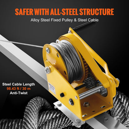 VEVOR Confined Space Tripod Kit, 2600 lbs Winch, Confined Space Tripod 8' Legs and