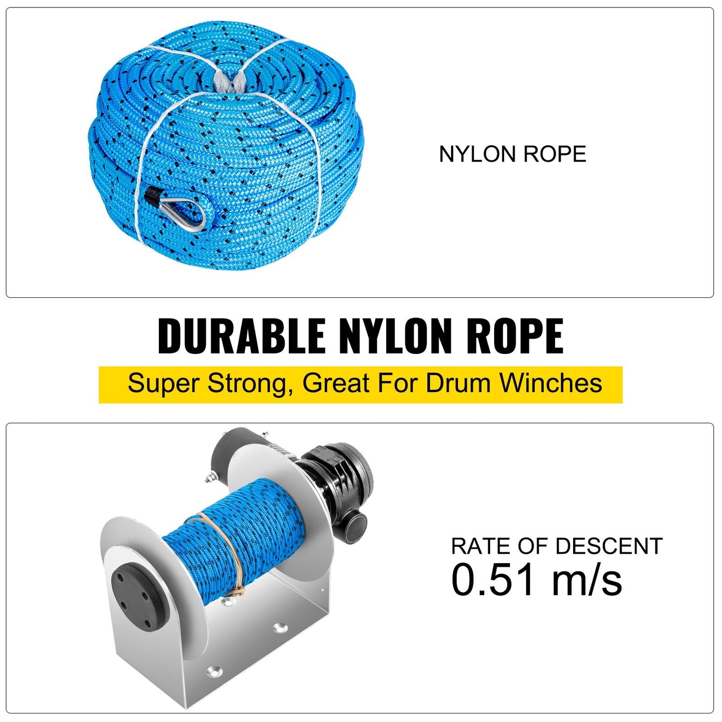 Electric Anchor Winch, 2500kg Load, 6mm x 60m Rope, 700W Motor, Full Kit