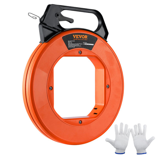 VEVOR Fish Tape, 73.2 m Length, 3 mm, Steel Wire Puller with Optimized Housing and