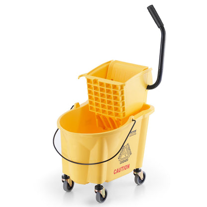VEVOR Mop Bucket with Wringer, 26 Qt. Commercial Mop Bucket with Side Press Wringer,