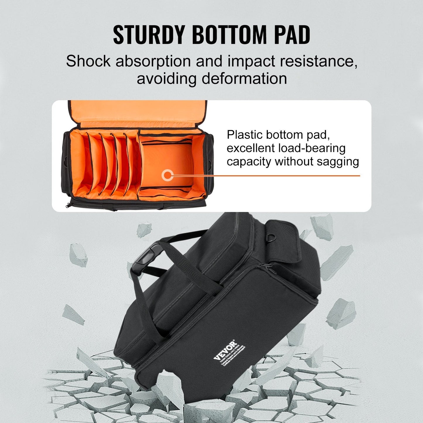 DJ Cable Organizer Bag with Dividers, 1200D Fabric, 2.15 kg, 0.6 x 0.3 x 0.33 m