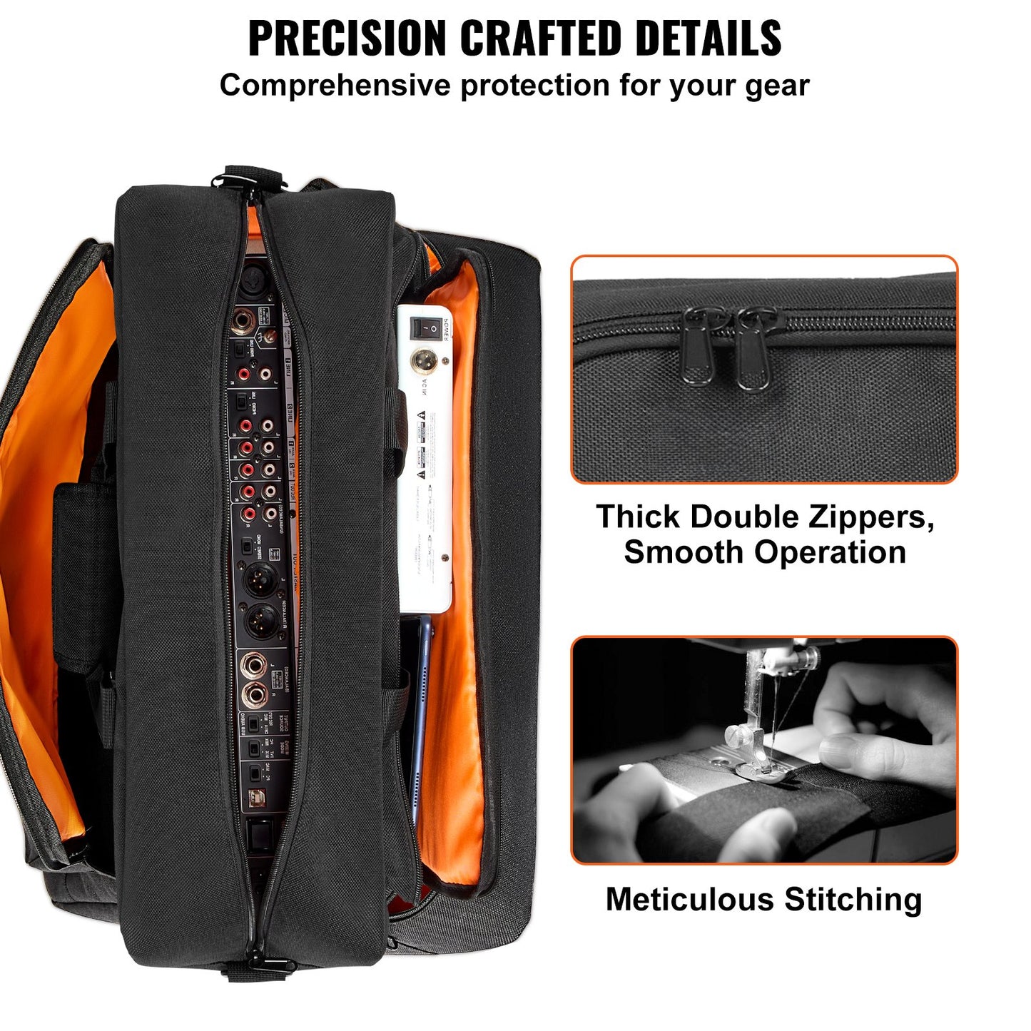 VEVOR Padded DJ Mixer Gig Bag, 1200D Oxford Fabric, DJ Gear Carry Bag with a Storage