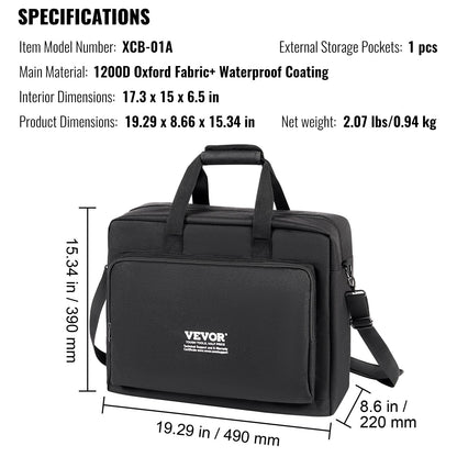 VEVOR Padded DJ Mixer Gig Bag, 1200D Oxford Fabric, DJ Gear Carry Bag with a Storage
