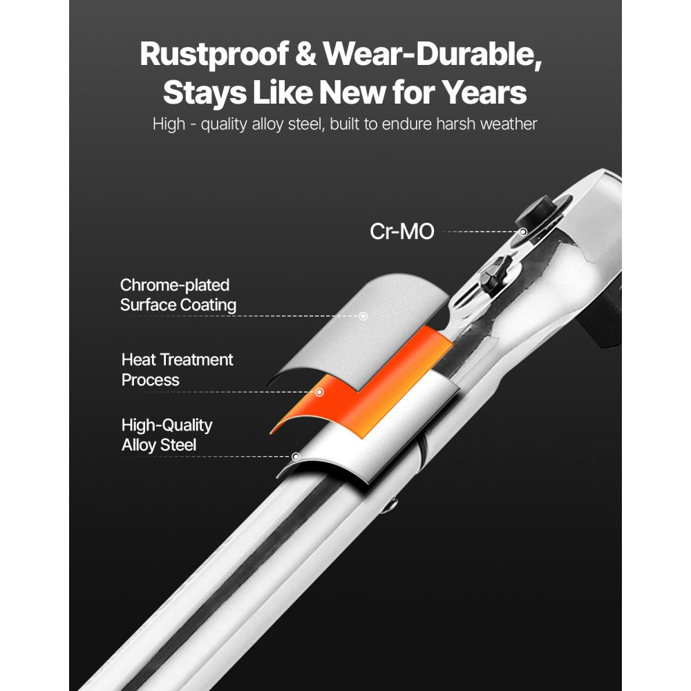 Click Torque Wrench 3/4Inch Drive 100-600 lbf-ft/136-814N.m Dual-direction