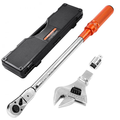 Adjustable Click Torque Wrench, 1/2 Inch Drive, 20-160 lbf-ft/27.1-216.8 N.m, Dual-direction and Dual Range Scales, 72-T