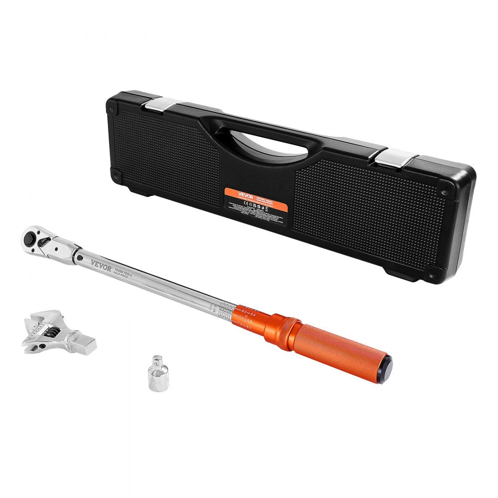 Adjustable Click Torque Wrench, 1/2 Inch Drive, 20-160 lbf-ft/27.1-216.8 N.m, Dual-direction and Dual Range Scales, 72-T