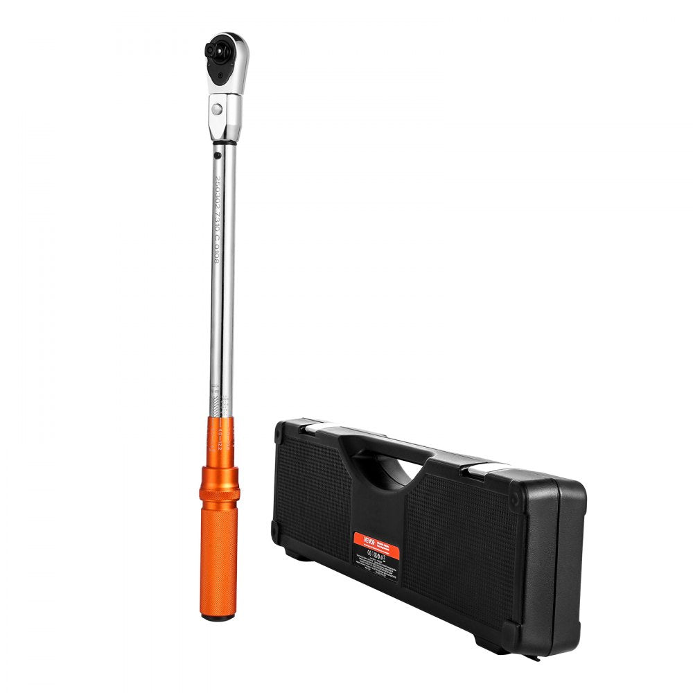 Adjustable Click Torque Wrench, 1/2 Inch Drive, 20-160 lbf-ft/27.1-216.8 N.m, Dual-direction and Dual Range Scales, 72-T