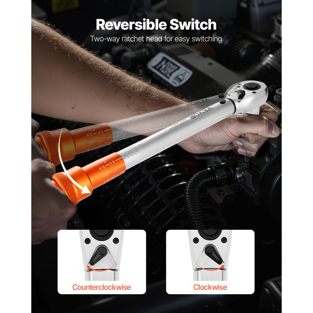 Click Torque Wrench Set 3 Pieces 1/4 3/8 1/2 Inch Drive Dual-direction