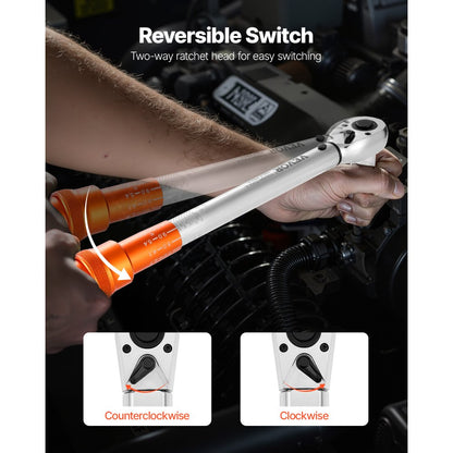 Click Torque Wrench Set 3 Pieces 1/4 3/8 1/2 Inch Drive Dual-direction