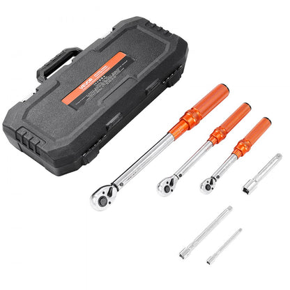 Click Torque Wrench Set 3 Pieces 1/4 3/8 1/2 Inch Drive Dual-direction