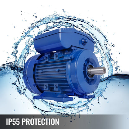 0.75kW 4-Pole Single Phase Electric Motor, 240V, 1420 RPM, Reversible, IP55