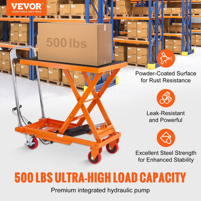 Hydraulic Scissor Lift Cart, 230kg Capacity, 0.72m Height, Manual Operation