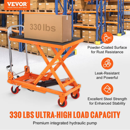 Hydraulic Lift Table Cart, 150kg Capacity, 0.7m Lift Height, Manual Scissor Design