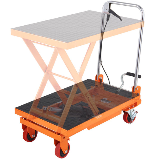 VEVOR Hydraulic Lift Table Cart, 330lbs Capacity 28.5" Lifting Height, Manual Single