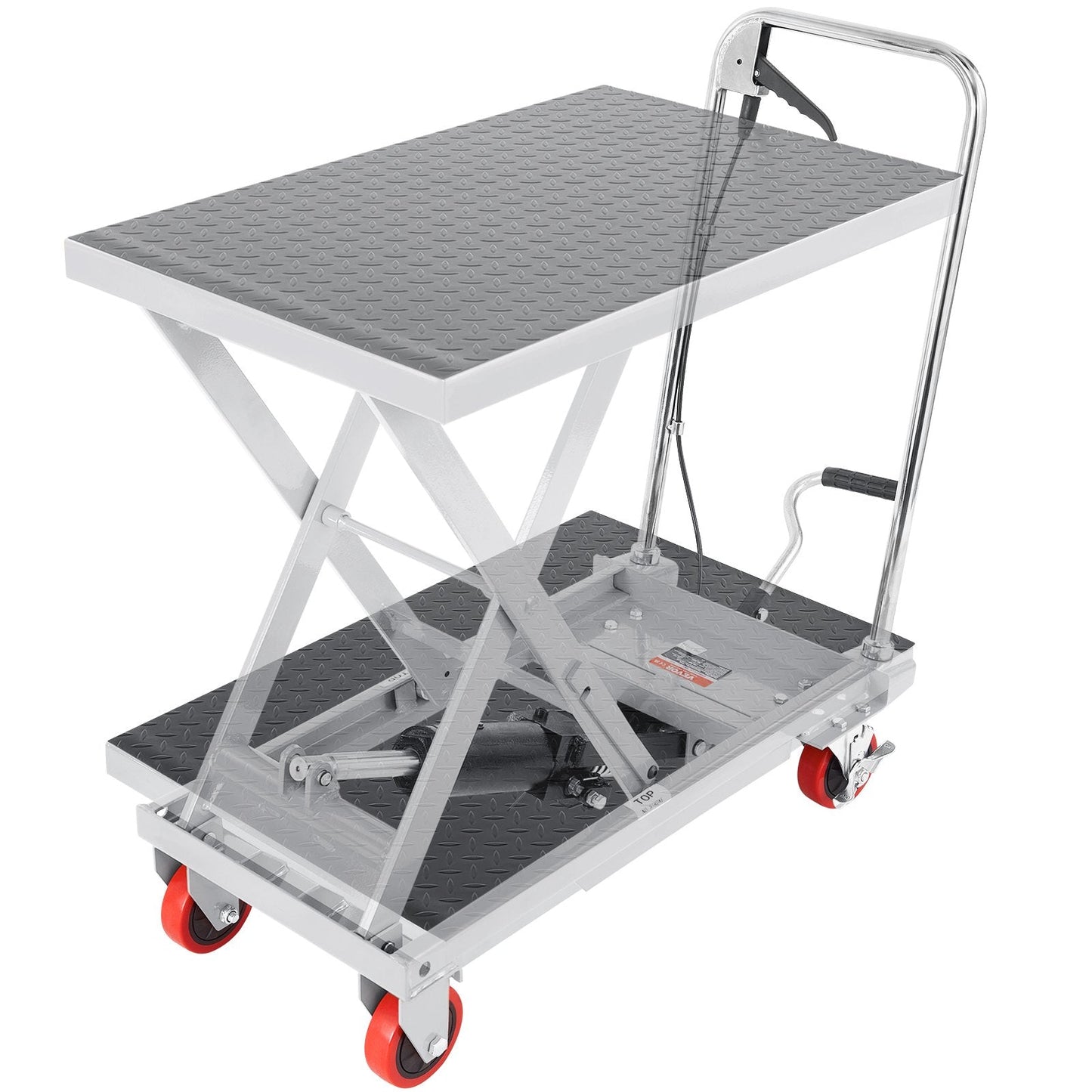 Hydraulic Lift Table Cart, 230kg Capacity, 0.7m Height, Manual Scissor Lift