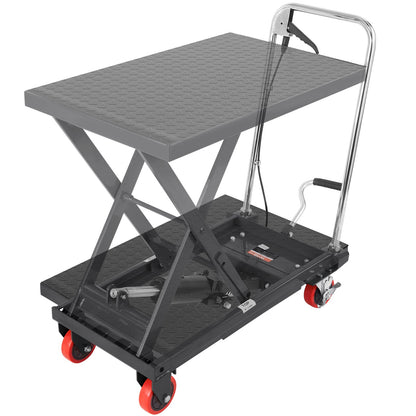 VEVOR Hydraulic Lift Table Cart, 330lbs Capacity 28.5" Lifting Height, Manual Single