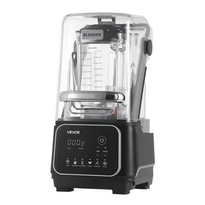 Blender, 2L Professional Countertop Blenders with Shield, 2200W 26000RPM Kitchen Food Processor Combo, Self-Cleaning, Speed Adjustable, 6 Preset Menu for Smoothies, Ice Crushing, Puree, Black