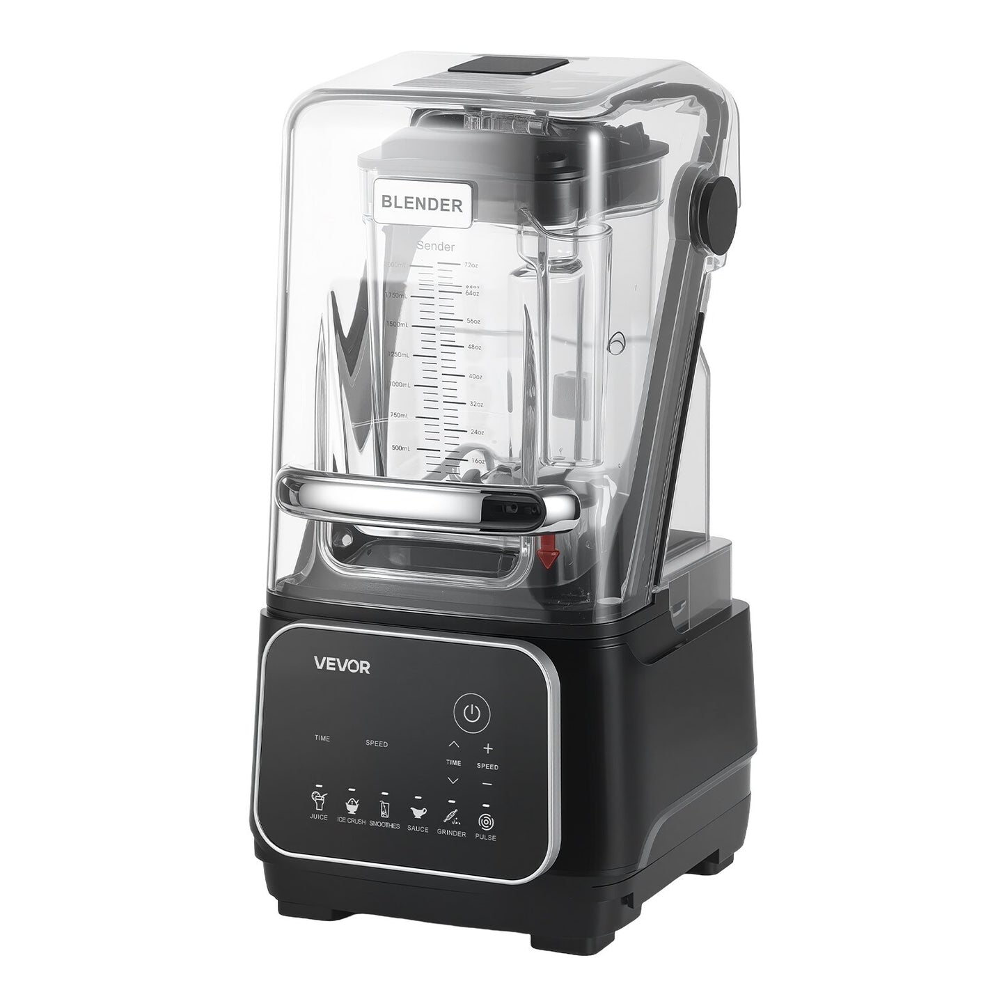 Blender, 2L Professional Countertop Blenders with Shield, 2200W 26000RPM Kitchen Food Processor Combo, Self-Cleaning, Speed Adjustable, 6 Preset Menu for Smoothies, Ice Crushing, Puree, Black