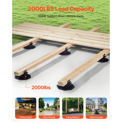 VEVOR 24 Pcs Adjustable Deck Support Pedestal Deck Foundation Base 1.18-2.36 in