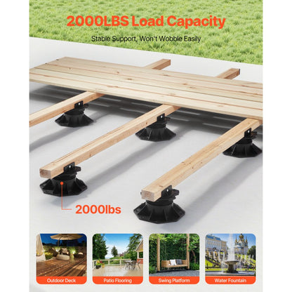 VEVOR 24 Pcs Adjustable Deck Support Pedestal Deck Foundation Base 2.36-5.31 in