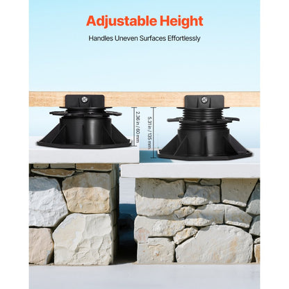 VEVOR 24 Pcs Adjustable Deck Support Pedestal Deck Foundation Base 2.36-5.31 in