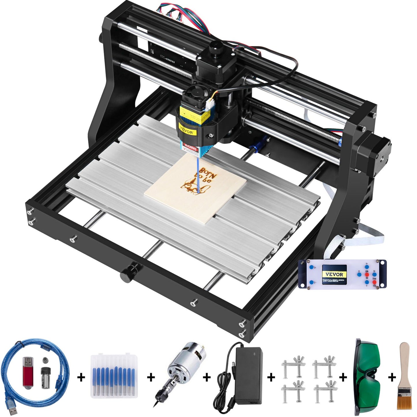 VEVOR CNC 3018 Pro 2500MW CNC 3018 300×180×40 mm CNC Machine GRBL Control Mini Laser