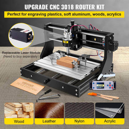 VEVOR CNC 3018 Pro CNC 3018 300×180×45 mm CNC Machine GRBL Control Mini Engraver