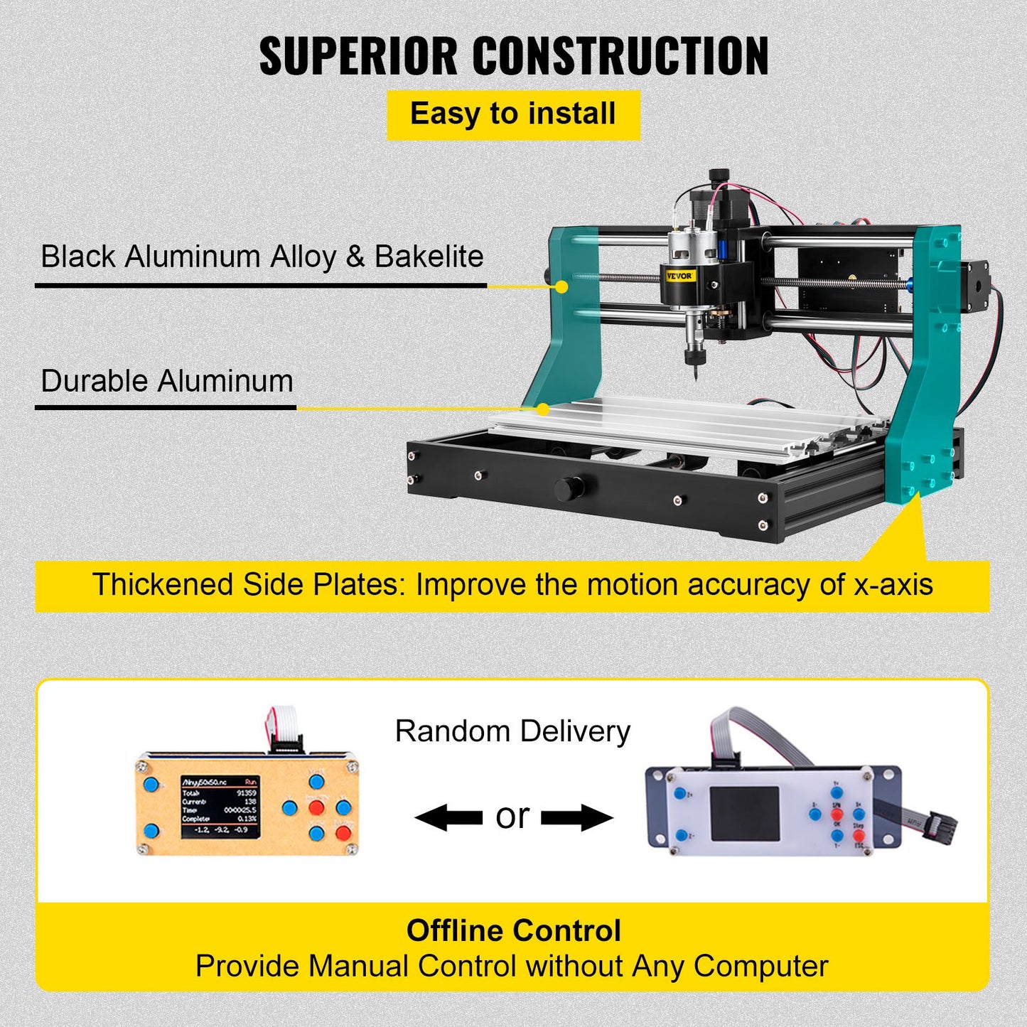 VEVOR CNC 3018 Pro CNC 3018 300×180×45 mm CNC Machine GRBL Control Mini Engraver