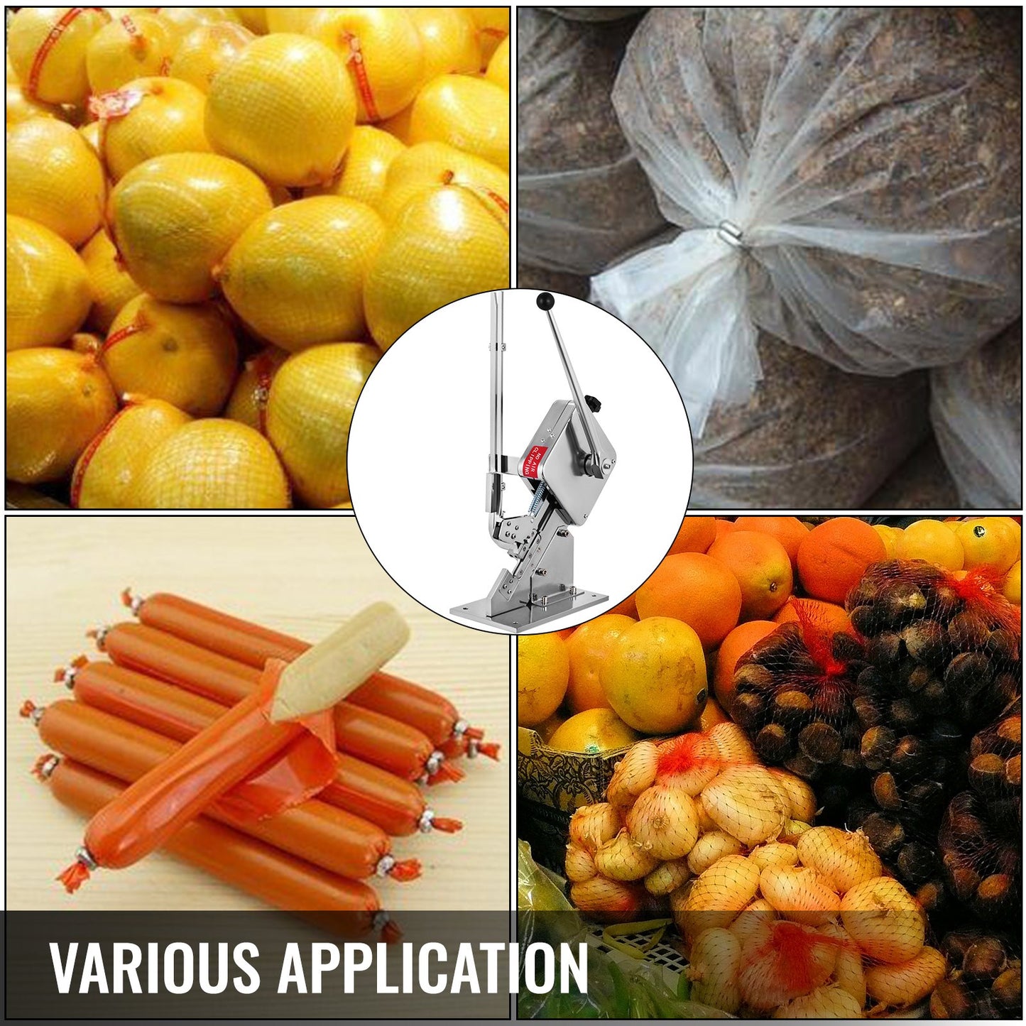 VEVOR Manual U-shape Sausage Clipper Clipping Machine Food Clipping Maker for Sausage