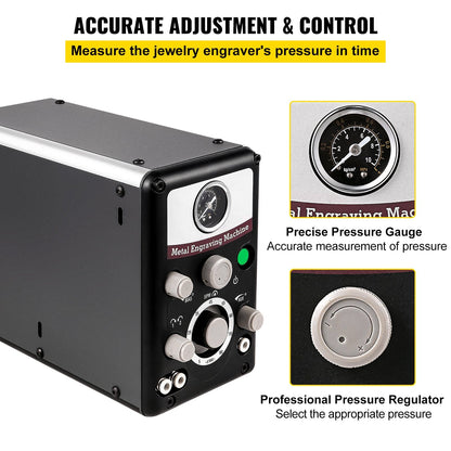 Jewelry Pneumatic Engraving Machine, 400-8000 RPM, Adjustable Speed, 8 kg