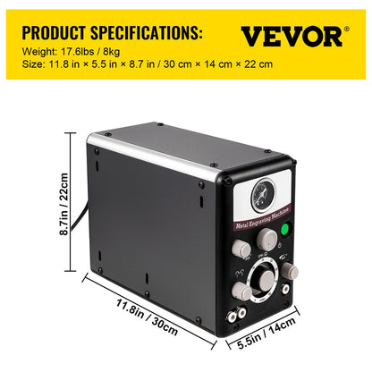 VEVOR Jewelry Pneumatic Engraving Machine 400-8000 Rpm Adjustable Speed Pneumatic