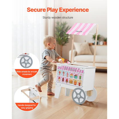 VEVOR Ice Cream Cart for Kids Pretend Play Ice Cream Shop for Kids Aged 3-7