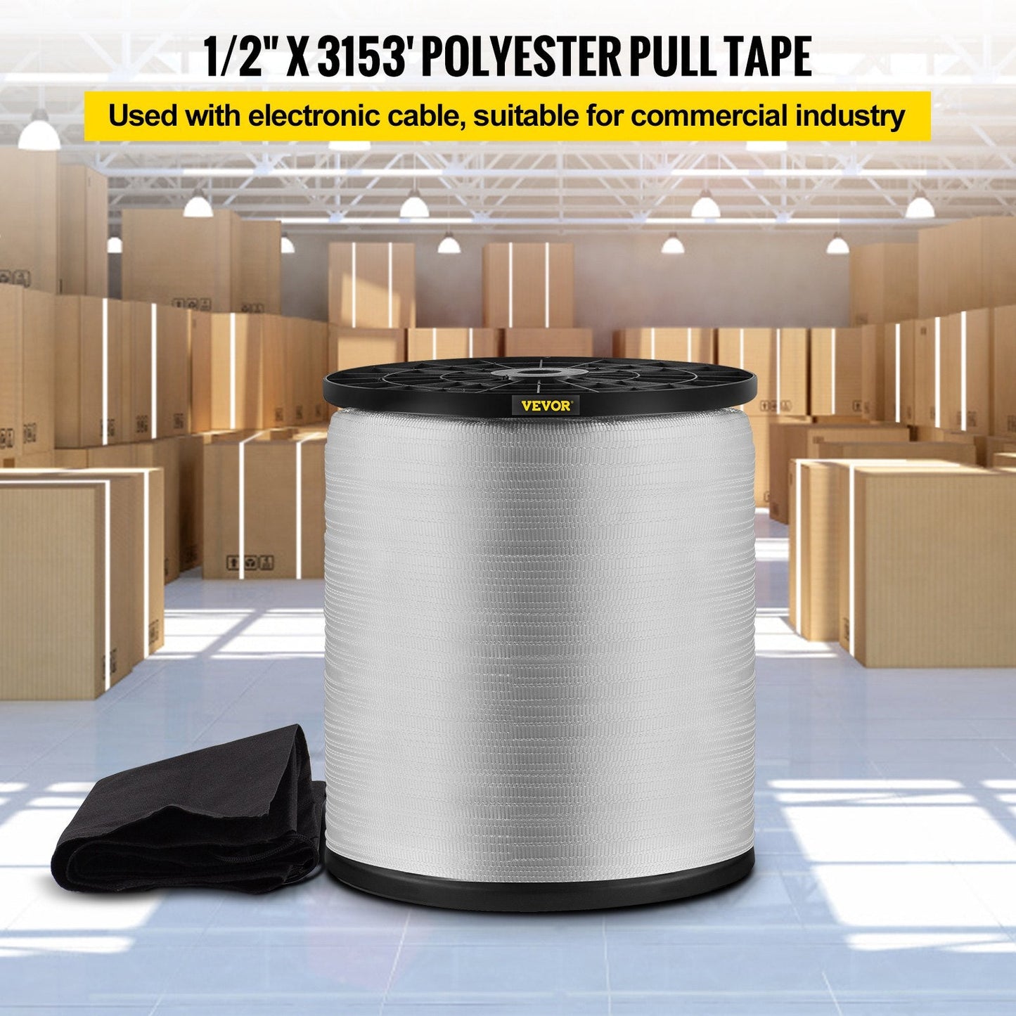 Polyester Pull Tape 567 kg, 961 m x 12.7 mm for Wire & Cable Conduit